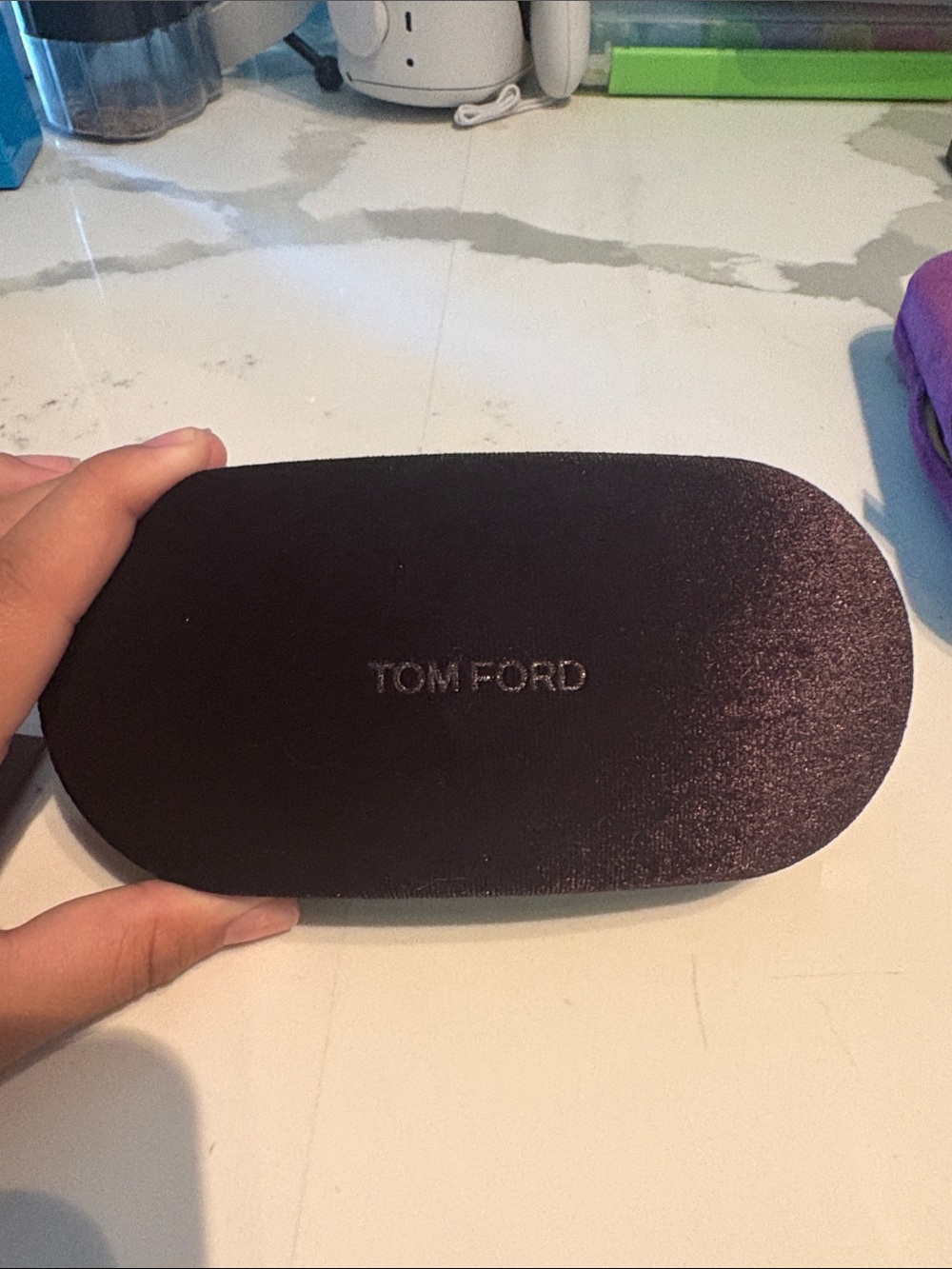Tom Ford Velvet Sunglass Case in Plum